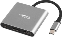 NATEC Fowler Mini – večvratni USB‑C adapter s HDMI 4K, USB 3.0 in PD 60 W