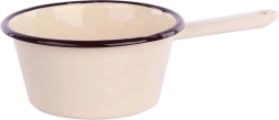 Emajliran lonec Silesia 0,6 l kremne barve z izlivom 14 cm