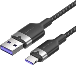 USB kabel A na USB‑C 100 W 1 m črn Vention