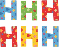 Lesena črka H z zvezdicami Bigjigs Toys