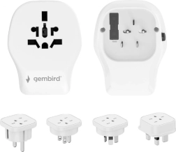 Univerzalni potovalni adapter 20 W z USB, bel