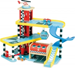 Vilac garaža Vilacity – lesena večnadstropna garaža z dvigalom in avtomobilčki