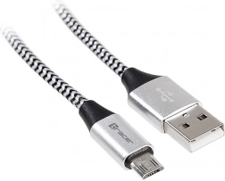 USB kabel 2.0 AM–micro 1 m črno-srebrn