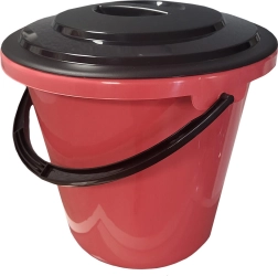 Plastično vedro s pokrovom in merilnikom 10 l – mešanica barv