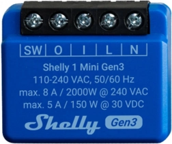 Krmilnik Shelly 1 Mini Gen3 z Wi‑Fi in Bluetooth