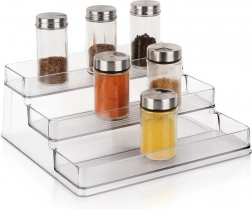 Trostopenjska prozorna kuhinjska polica 25,5 × 23,5 × 10,5 cm