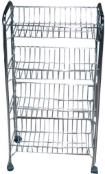 BRILLY Bathroom Trolley with 3 Baskets, Chrome, 46 × 28 × 60 cm
