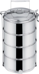 Stainless steel food carrier tiffin 4x1 L, four-tier