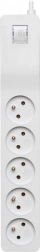 Prenapetostna zaščita s 5 vtičnicami in stikalom