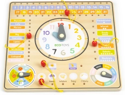 Lesena učna tabla - Koledar in Ure