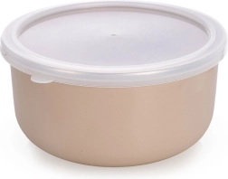 Emajlirana skleda s pokrovom bež 16,5 cm, 1,3 l