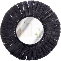 Črno okroglo stensko ogledalo Home Styling Collection 32 cm