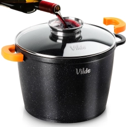 Granitni lonec s steklenim pokrovom TERRUNA AROMA 24 cm, 6,7 l