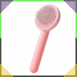 Samoočistilna krtača za dlako za pse in mačke, rožnata