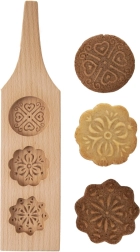 Wooden cookie cutter with embossed imprint, circle – variant 3