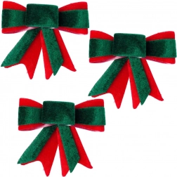 Božične žametne mašne 10,5 × 11 cm, set 3 kos