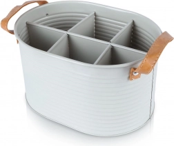 Kovinsko stojalo za steklenice, sivo, 6 predalčkov