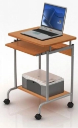 Kompaktna računalniška miza z izvlečno polico za tipkovnico, bukev