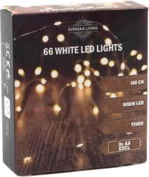 Svetlobna veriga s časovnikom, 66 LED, 100 cm