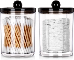 Komplet posod za vatirane palčke in blazinice za odstranjevanje ličil, 2 kosa