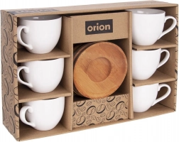 Porcelanaste skodelice s krožnički WHITELINE 100 ml, 6 kos