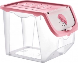 Plastična škatla za sadje in zelenjavo s pokrovom, rožnata, 12 l