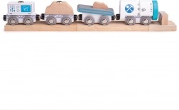 Bigjigs Rail leseni rudarski vlak s tiri in odbijačem