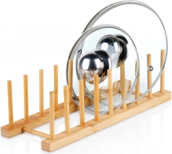 Bambusovo stojalo za pokrovke in krožnike 34,5 × 12 × 12 cm