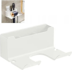 Stenski nosilec za sušilnik za lase bel