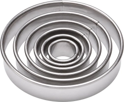 Orion round stainless steel cookie cutters 1.3–5.2 cm - 5 pcs