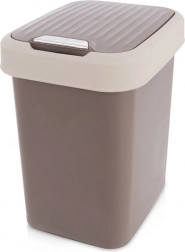 Plastični koš za odpadke 12 l rjav s nihajnim pokrovom