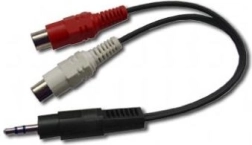Avdio adapter 3,5 mm jack na 2x RCA konektorja, 20 cm