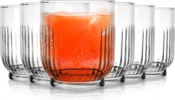 Set kozarcev 300 ml — 6 kosov, prozorno rebrasto steklo