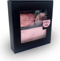 Darilni set PASTELINI rožnata – denarnica, kozmetična torbica, ogledalce in manikura