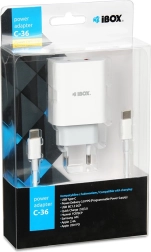 Omrežni polnilnik IBOX C-36 USB‑C PD 20 W