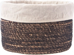 Ročno pletena košara za shranjevanje z odstranljivo tekstilno podlogo 20 × 13 cm