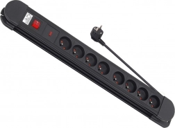 Prenapetostni podaljšek z 8 vtičnicami, 1,5 m kabla, z glavnim stikalom, za stensko montažo