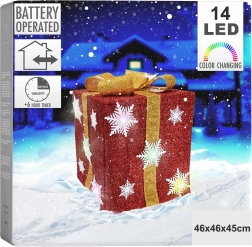 Svetleče božično darilo z LED, rdeče, 46 cm