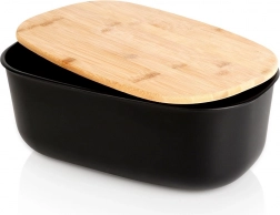 Posoda za kruh z bambusovim pokrovom, črna 39 × 23,5 × 15,5 cm VILDE