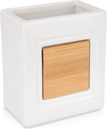 Beli kopalniški lonček iz dolomita z bambusom