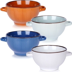 Set keramičnih skled z ročaji 620 ml, 4 kosi