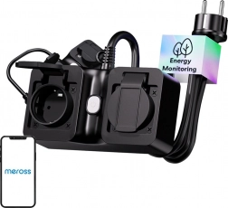 Meross pametna zunanja napajalna letvica Wi‑Fi z merjenjem, IP44, Matter