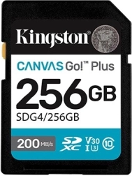 Pomnilniška kartica SD 256 GB Kingston Canvas Go Plus 200/160 MB/s C10 U3 V30