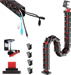 Organizator kablov črno-rdeč 1345 mm Nano RS