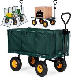 Vrtni transportni voziček MultiGarden s premičnimi stranicami in velikimi napihljivimi kolesi