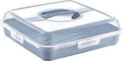 Cake and Pastry Carrier Party-Butler Nordic Blue 34.5 × 34.5 × 10.5 cm