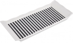 Pravokotni servirni pladenj 29,5 × 13 cm s črno-belimi črtami