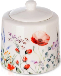 Porcelanast sladkornica Maki 320 ml bela