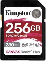 Pomnilniška kartica Kingston Canvas React Plus 256GB 280/150 MB/s U3 V60 SD
