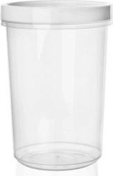 Plastičen posod za živila z tesnilom in navojnim pokrovom 1 l